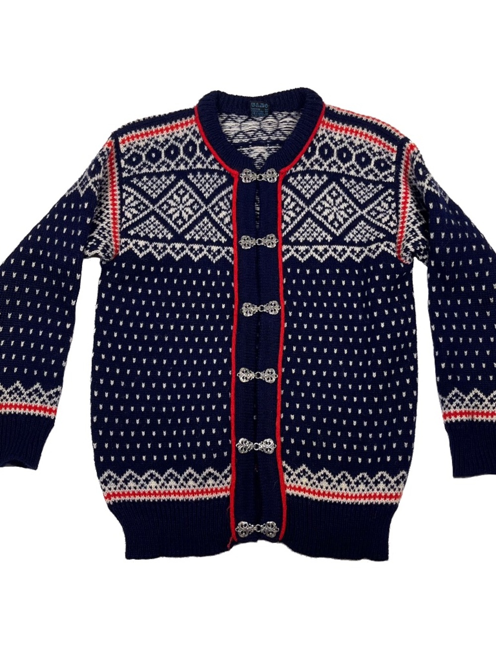 Vintage Dale Of Norway Fair Isle Cardigan Wool Navy - Picture 1 of 5